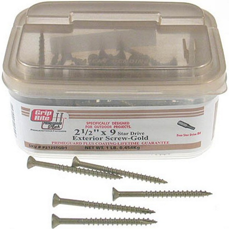 Grip-Rite Gold Star Drive #8 Thread 2” Exterior Screws 1 lb