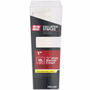 Grip-Rite L-Style 18GA 1/4”x1” Narrow Crown Staples 1000pk