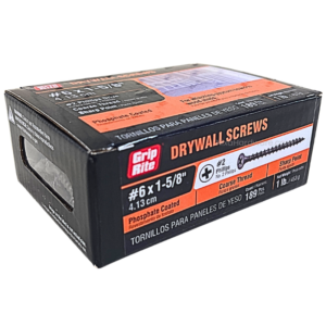 Grip-Rite Phillips Drywall Screws #6 × 1-5/8 inch Phosphate Coarse 1 lb