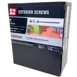 Grip-Rite Phillips Exterior Screws 3 inch PrimeGuard Coarse 5 lb