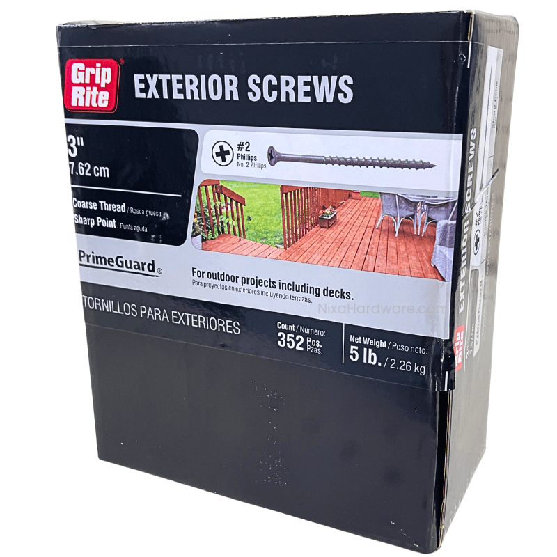 Grip-Rite Phillips Exterior Screws 3 inch PrimeGuard Coarse 5 lb