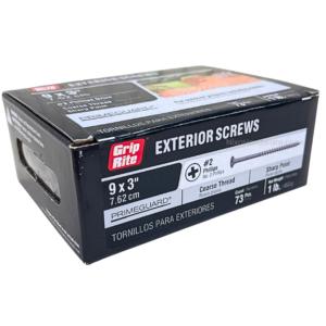 Grip-Rite Phillips Exterior Screws #9x3 inch PrimeGuard Coarse 1 lb