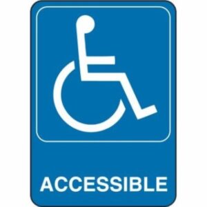 Handicap Accessible Adhesive Plastic Sign 5x7 inch