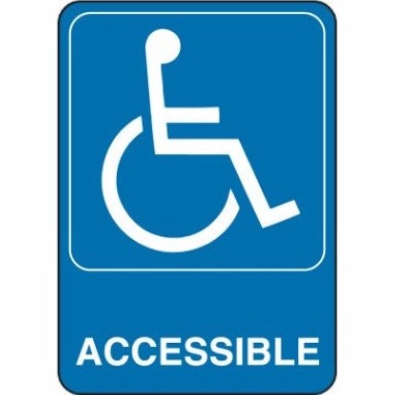 Handicap Accessible Adhesive Plastic Sign 5x7 inch