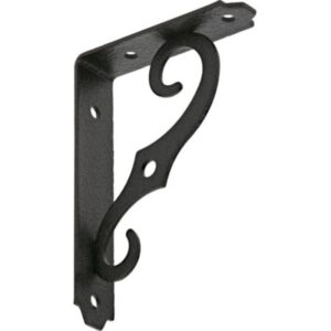 Hillman Antique Black Ornamental Shelf Bracket 5”x3-1-2”