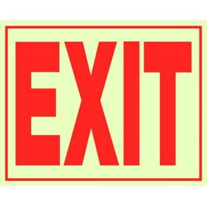 Hillman Glow-In-The-Dark Exit Sign 8”x11”