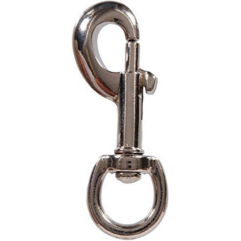 Hillman Nickel-Plated Round Swivel Eye Bolt Snap 5-8”
