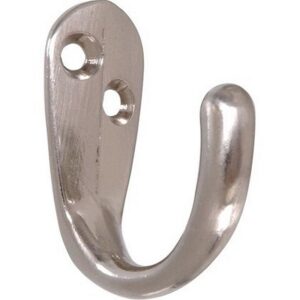 Hillman Satin Nickel Clothes Hooks 2pk