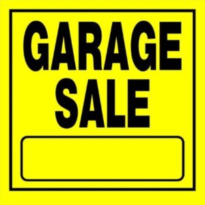 Hillman Yellow Plastic Garage Sale 11”x11”