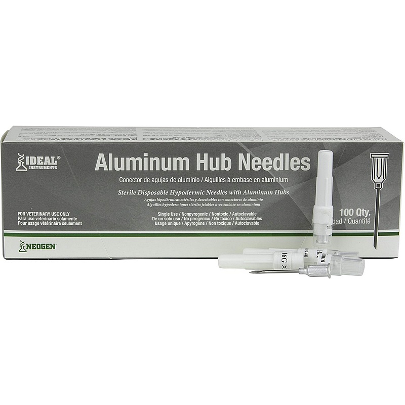Ideal Aluminum Hub Disposable Needles 16 ga 3-4” 100pk
