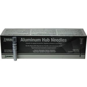 Ideal Aluminum Hub Disposable Needles 16ga 1” 100pk
