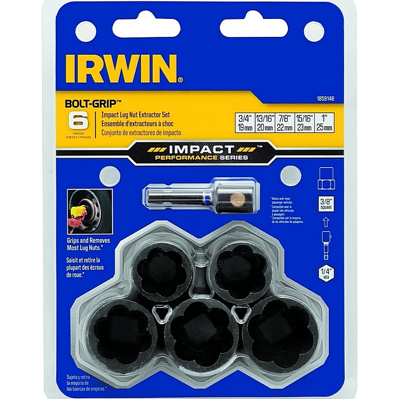 Irwin Bolt-Grip Impact Lug Nut Extractor Set 6pc