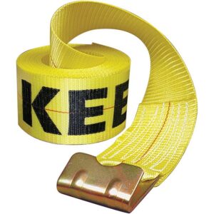 Keeper Yellow Flat Hook Winch Strap 4″x30′