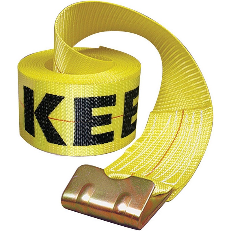 Keeper Yellow Flat Hook Winch Strap 4″x30′
