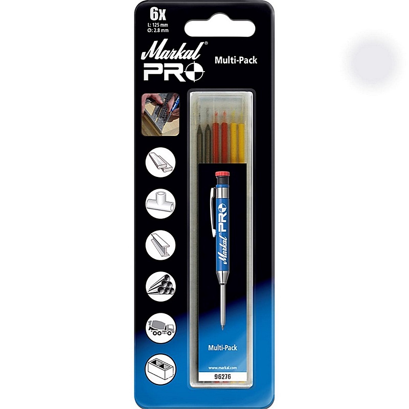 Key Features of Markal Pro Mechanical Carpenter Pencil Multi-Color Replacement Tips 6 ct