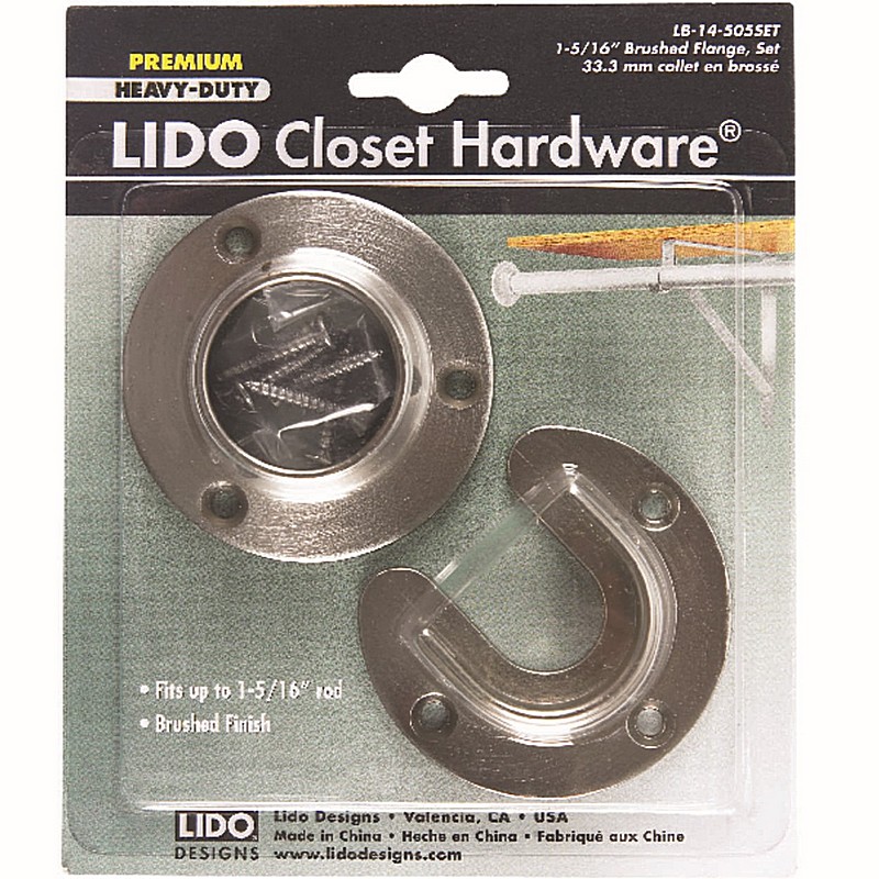 Lido Brushed Steel Closet Flange Set