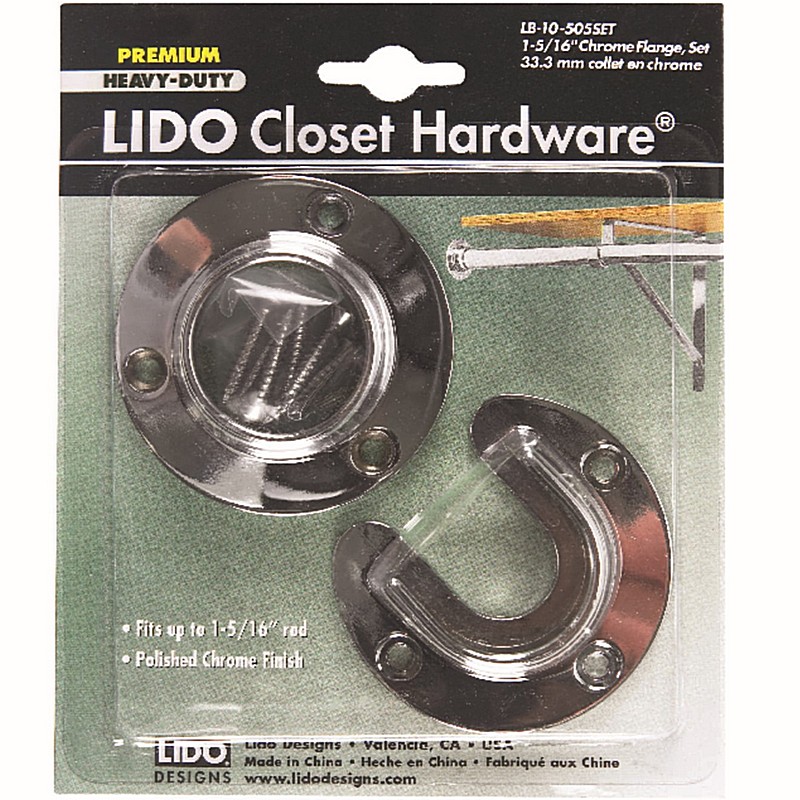 Lido Polished Chrome Steel Closet Flange Set