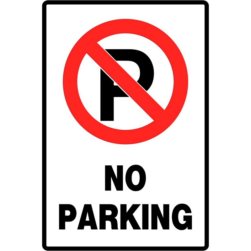 No Parking Plastic Sign 18x12 inch