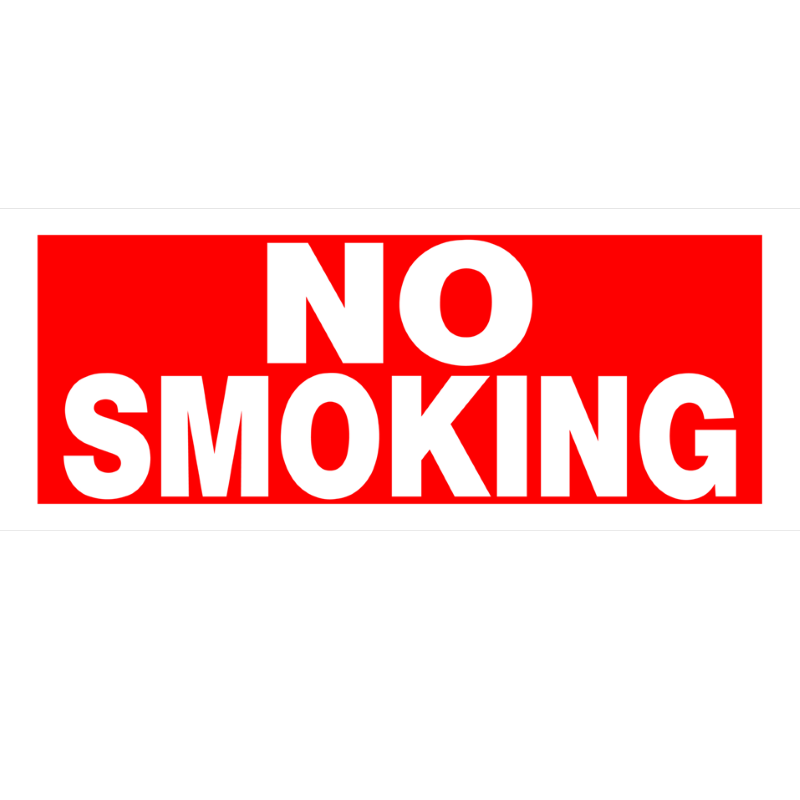 No Smoking Plastic Sign 6x15 inch