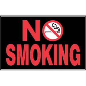 No Smoking Plastic Sign 8x12 inch
