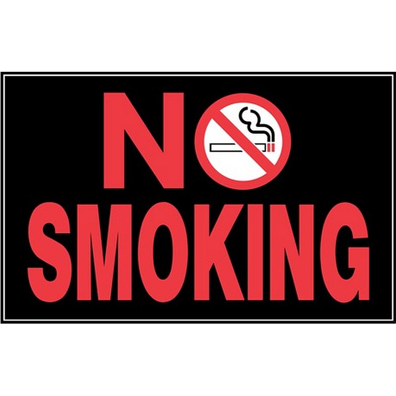 No Smoking Plastic Sign 8x12 inch