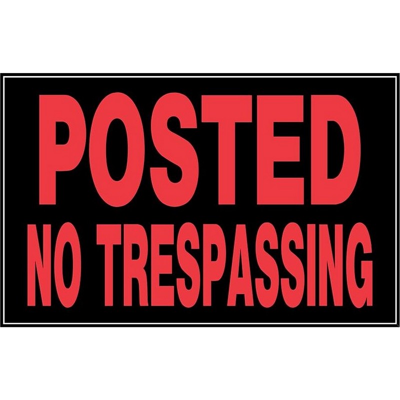 Posted No Trespassing Plastic Sign 8x12 inch