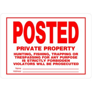 Posted Private Property w Copy Aluminum Sign 10x14 inch