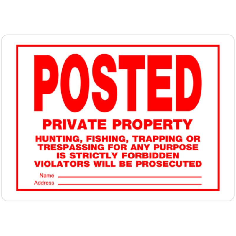 Posted Private Property w Copy Aluminum Sign 10x14 inch