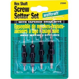 Wolfcraft 2590 Steel Tapered Screw Setter Set 4pc