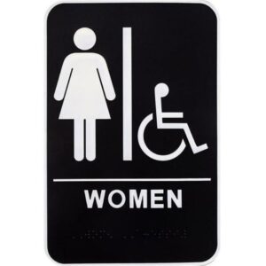Women's Handicap Accessible ADA Plastic Sign with Braille 6x9 inch