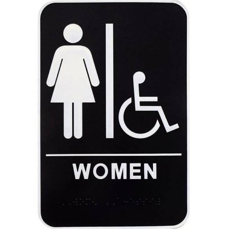 Women's Handicap Accessible ADA Plastic Sign with Braille 6x9 inch