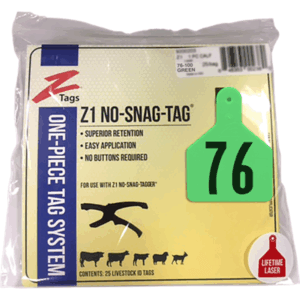 Z Tag Calf Ear Tag Green 76-100