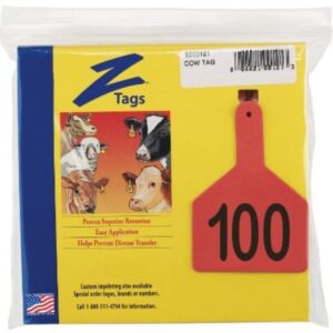 Z Tag Cow Tag Red 76-100