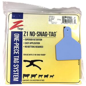 Z1 No Snag Blank Calf Tag Blue 25Ct