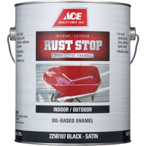 Ace Rust Stop Oil Based Enamel Satin Black Paint 1 gal