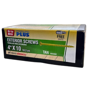 Grip-Rite Exterior Screws 4"x10 PrimeGuard Plus Tan 1 lb