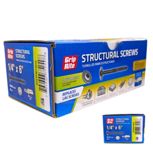 Grip-Rite Low-Profile Structural Screws 1/4"x6" Black 50 pk