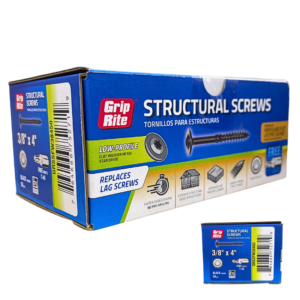 Grip-Rite Low-Profile Structural Screws 3/8"x4" Black 50 pk