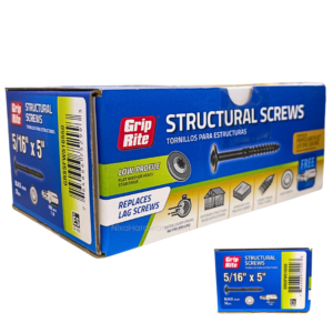 Grip-Rite Low-Profile Structural Screws 5/16"x5" Black 50 pk