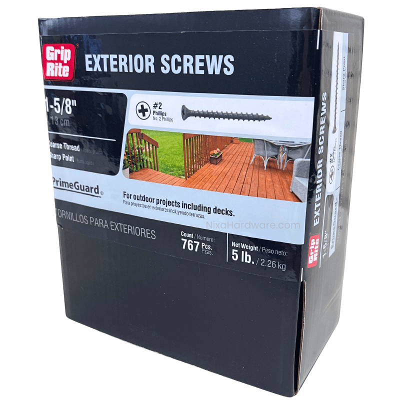 Grip-Rite Phillips Exterior Screws 1-5/8 inch PrimeGuard Coarse 5 lb