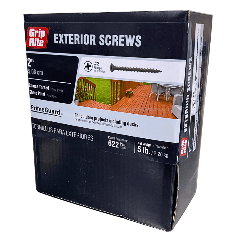 Grip-Rite Phillips Exterior Screws 2" PrimeGuard Coarse 5 lb