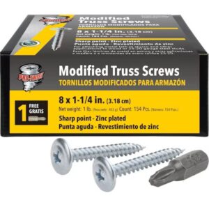 Grip-Rite Pro-Twist Modified Trust Pan Head Self-Drilling Screws #8x1-1/4” 1 lb