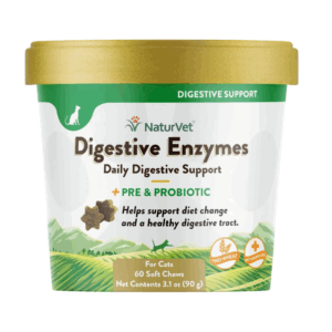 NaturVet Digestive Enzymes Plus Probiotic Soft Cat Chews 60 ct