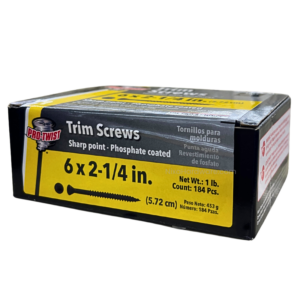 Pro-Twist Square Drive Trim Screws 6x2-1/4" Black Phosphate 1 lb