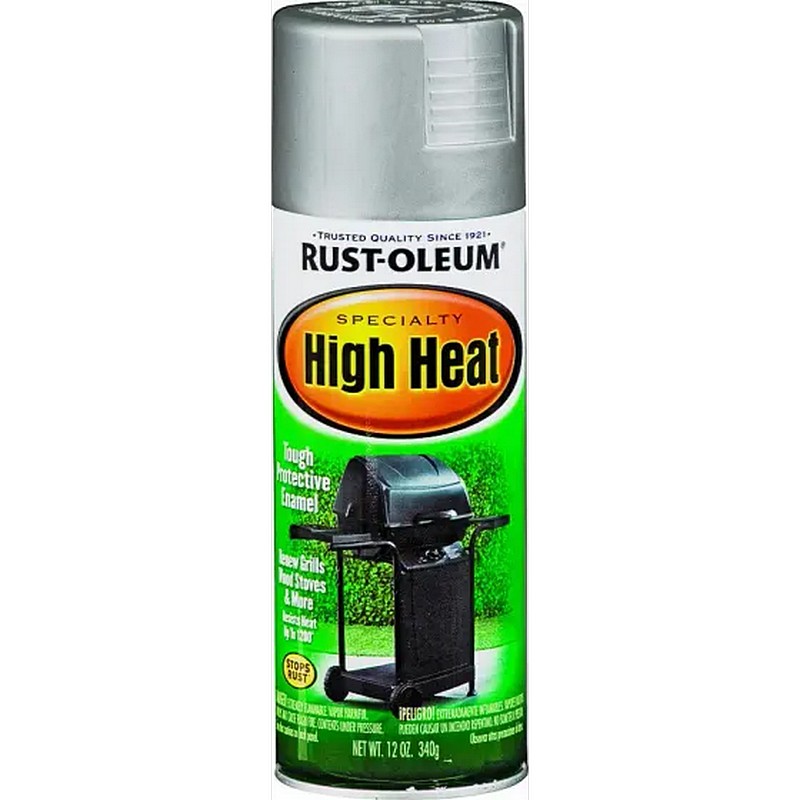 Rust Oleum High Heat Spray Paint Satin Silver 12 oz
