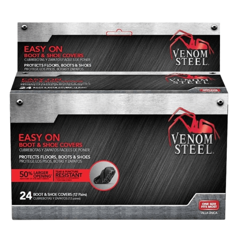 Venom Steel One-Size Black Disposable Shoe Covers 24 pk