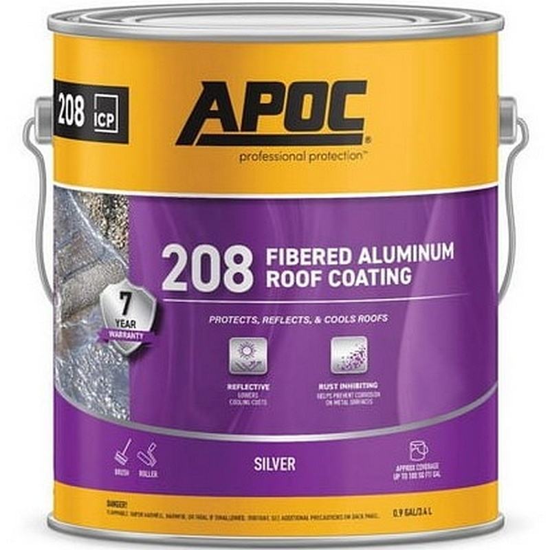 APOC High-Gloss Silver Fibered Aluminum Roof Coating 1 gal