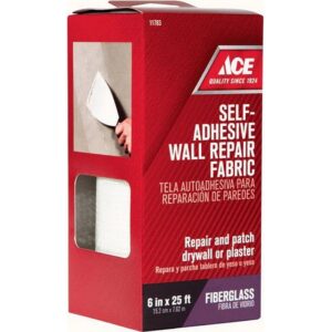 Ace Fiberglass Mesh Self-Adhesive White Drywall Patch Kit 6”x25’