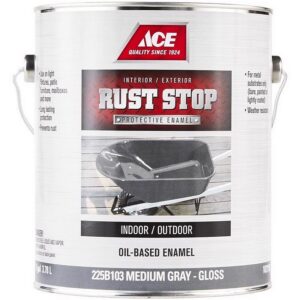 Ace Rust Stop Indoor/Outdoor Oil-Based Enamel Medium Gray Gloss Paint 1 gal