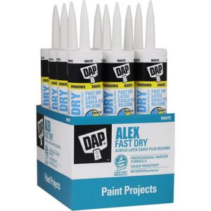DAP Alex Fast Dry White Siliconized Acrylic Latex Caulk 10.1 oz 12pk